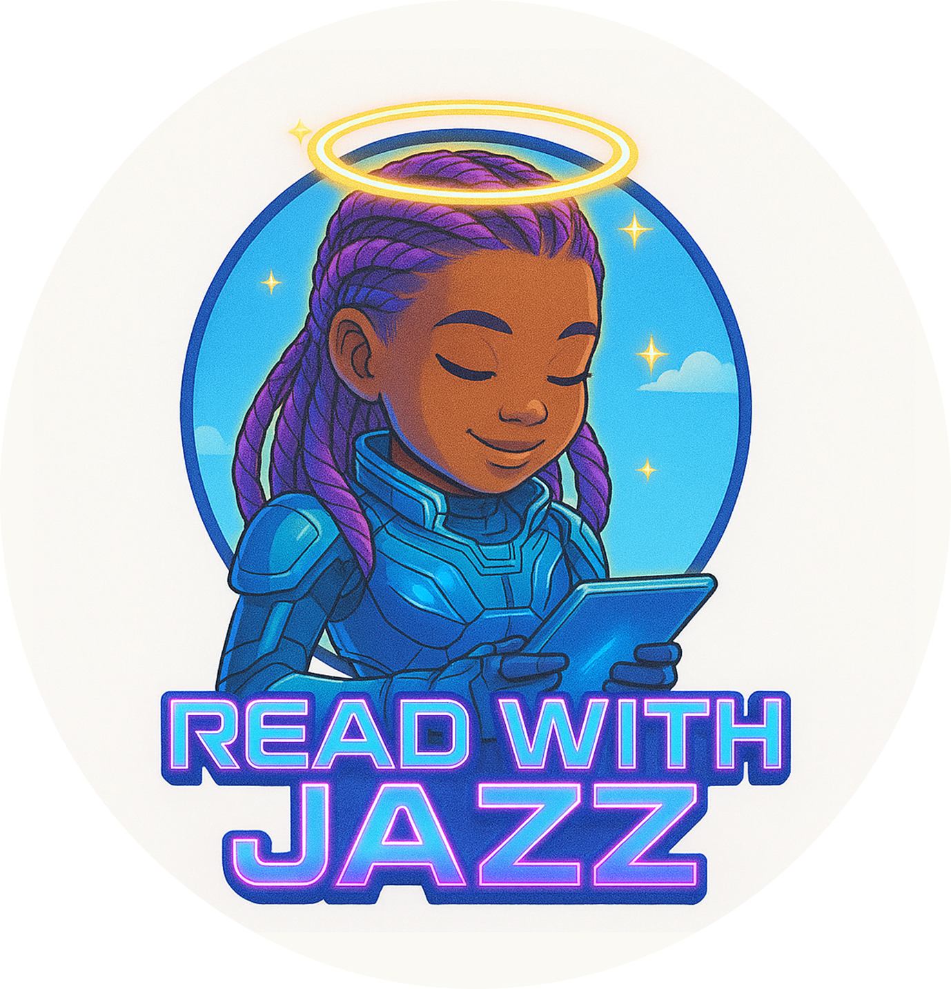 Read With Jazz Logo glowing